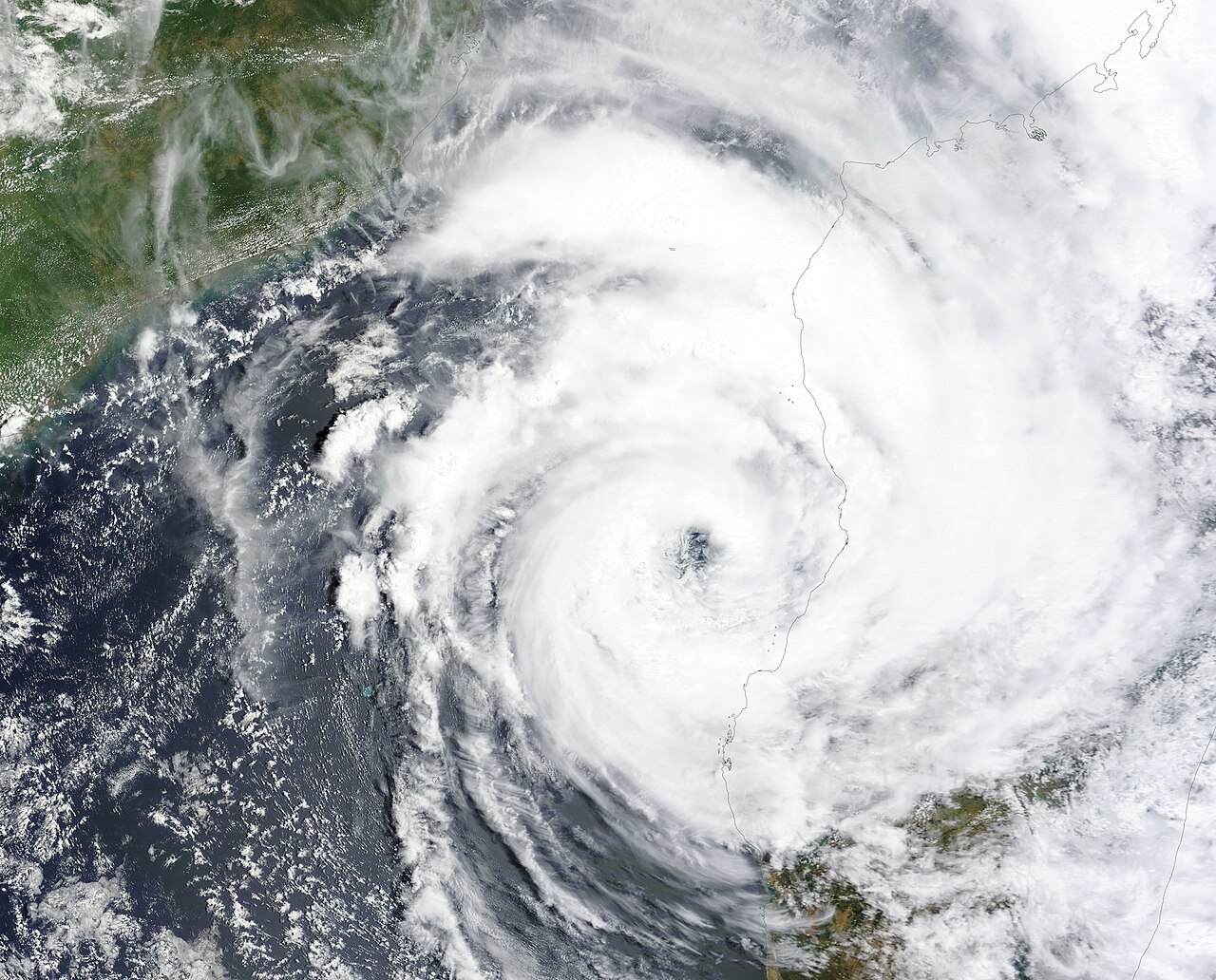 Aerial view of widespread flooding